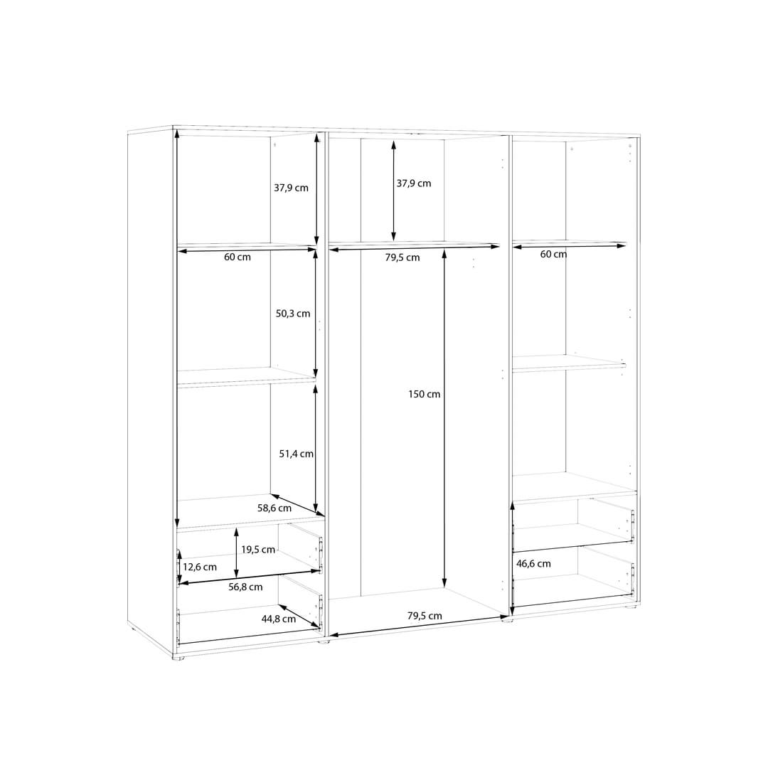 Mokkaris Hinged Door Wardrobe 206cm, image 33