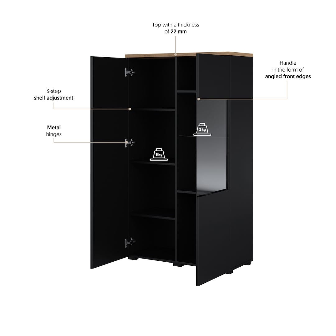 Modo Tall Display Cabinet 80cm