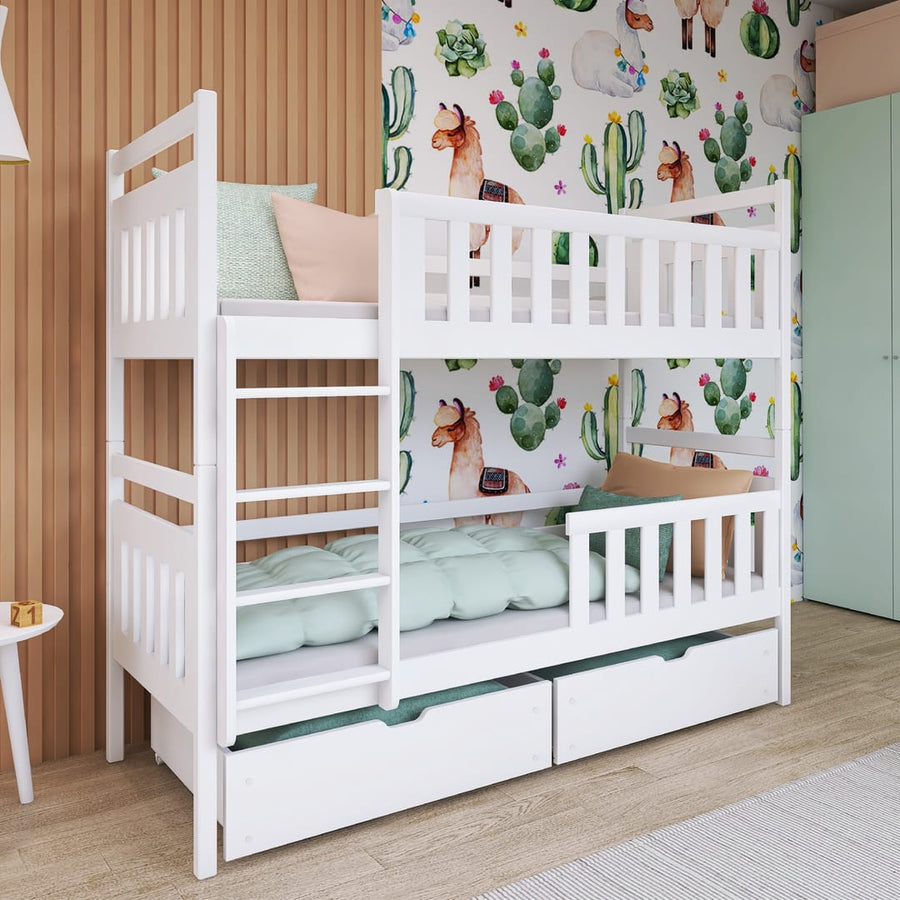 Wooden Bunk Bed Monika with Storage