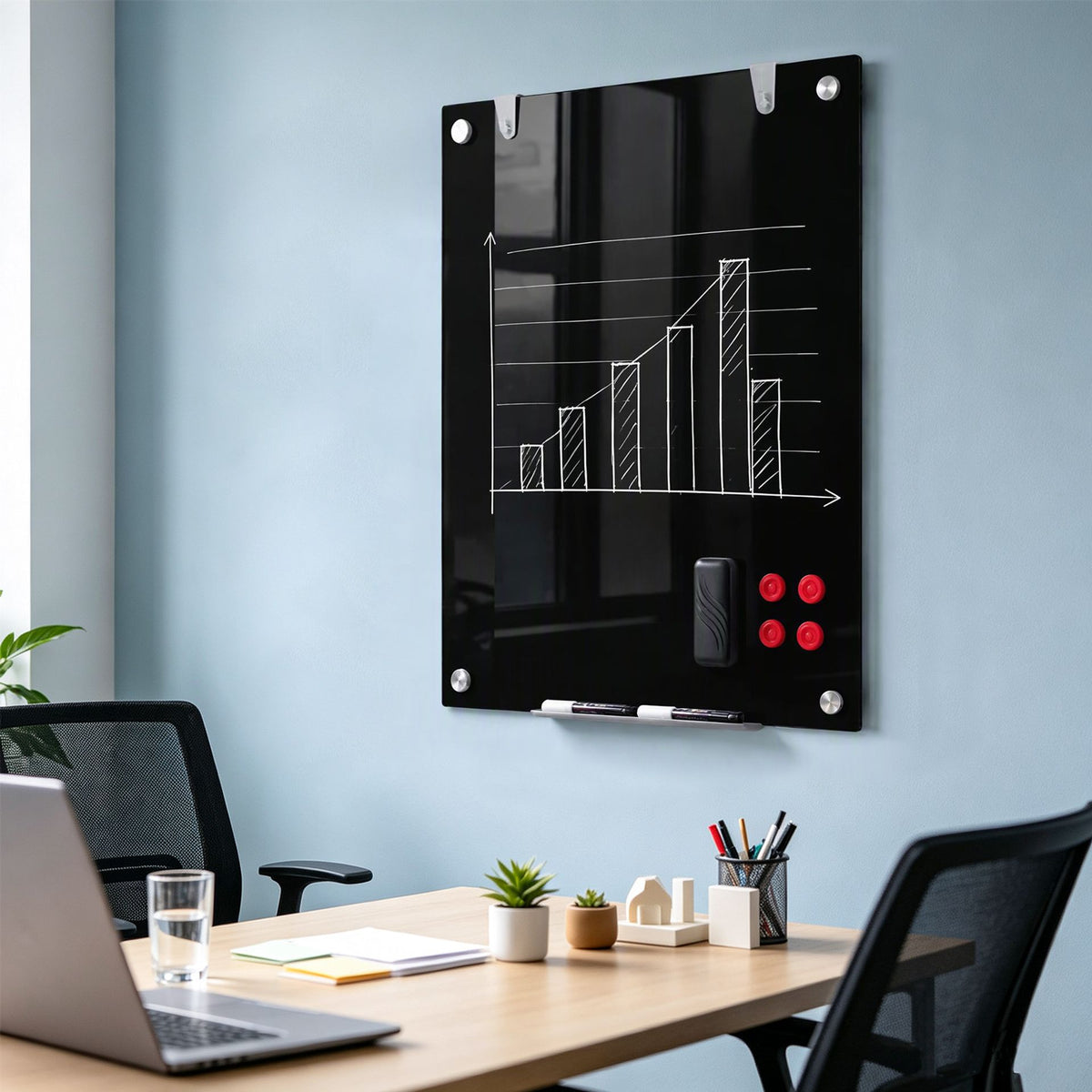 Magnetic Glass Board 24" x 36" in Black, image 6