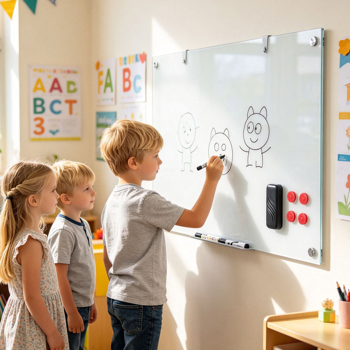 Magnetic Glass Board 24" x 36" in White, image 3