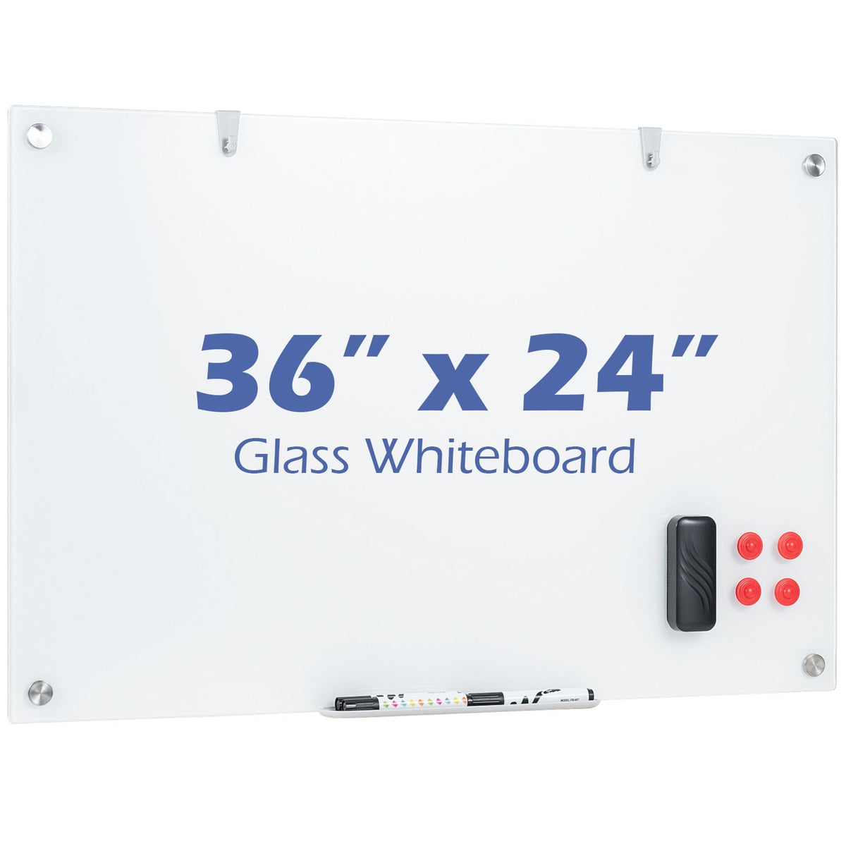 Magnetic Glass Board 24" x 36" in White