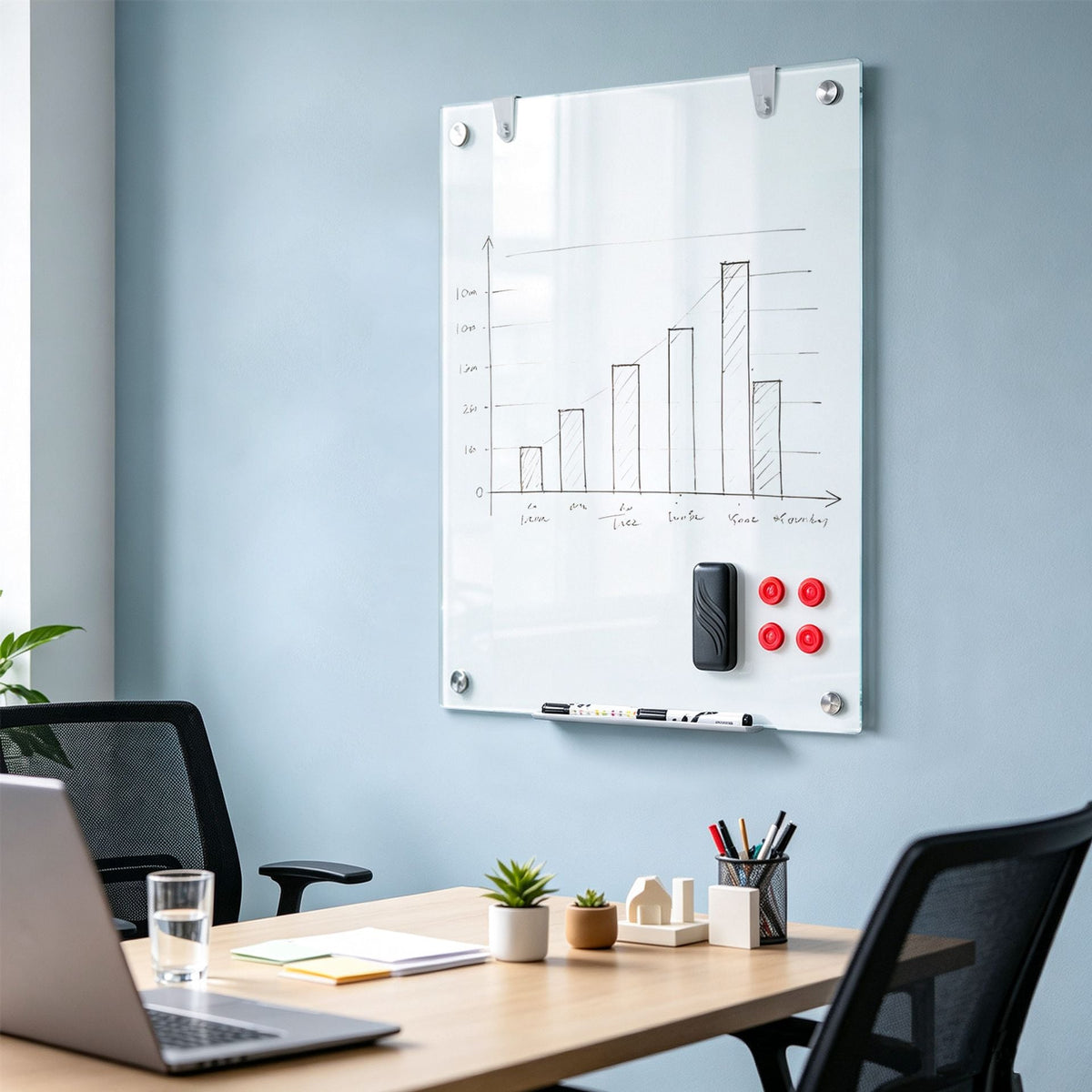 Magnetic Glass Board 24" x 36" in White, image 6