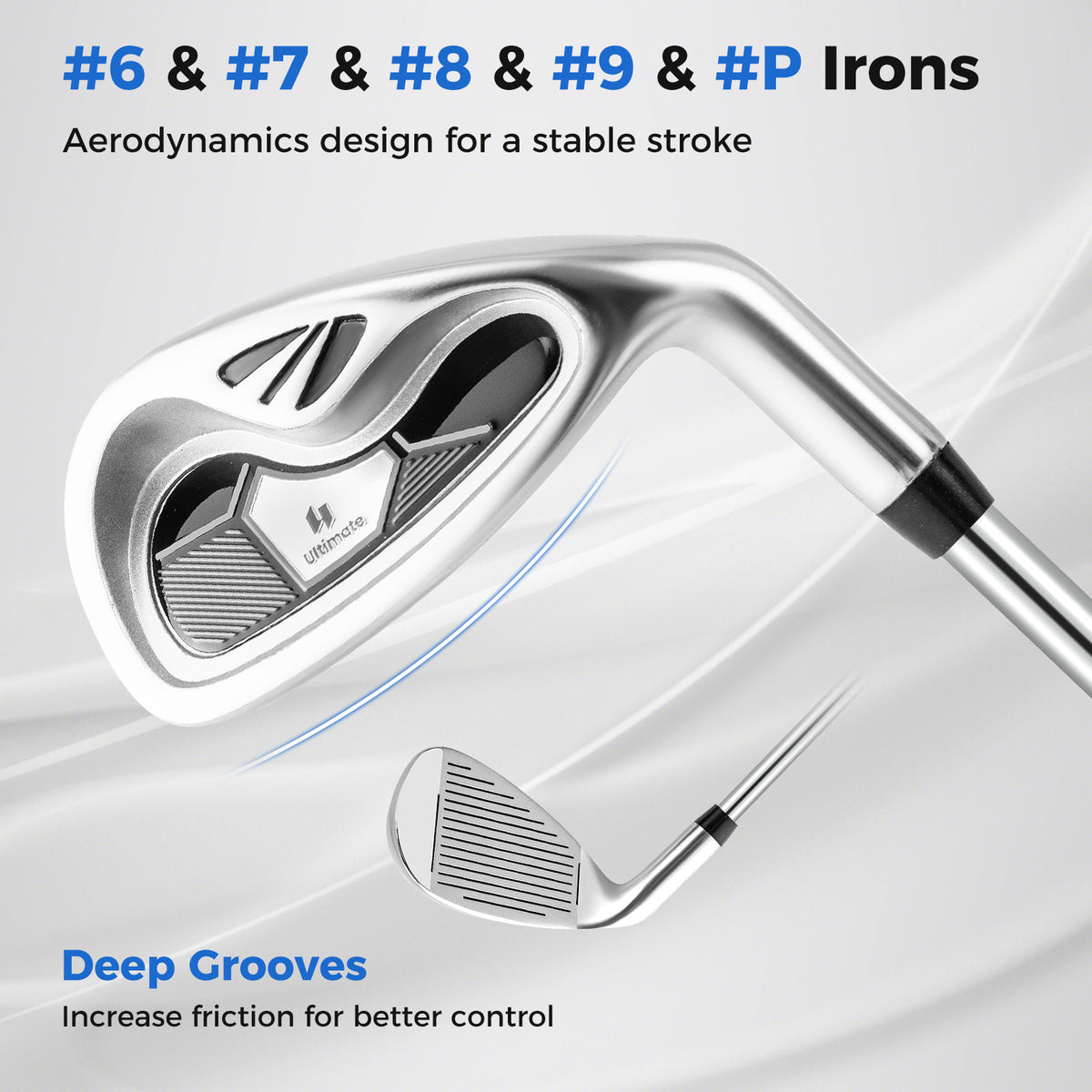 Men's Right Handed Complete Golf Clubs Set-Grey