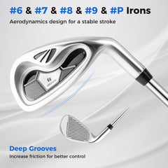Men's Right Handed Complete Golf Clubs Set-Grey