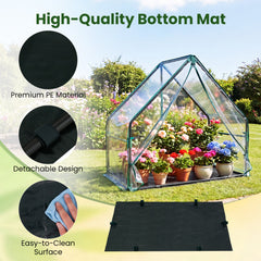 Mini Green House Metal Frame with Waterproof Bottom Mat and Wind Ropes-S
