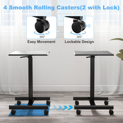 Height Adjustable Rolling Standing Desk-Black