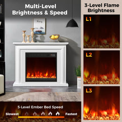 Modern TV Stand and Recessed Electric Fireplace Bundle in Black, image 6