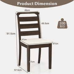 Modern Dining Chair Set of 2 Upholstered Farmhouse Chairs with Rubber Wood Frame-Walnut