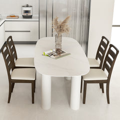 Modern Dining Chair Set of 2 Upholstered Farmhouse Chairs with Rubber Wood Frame-Walnut
