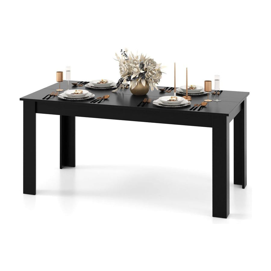 Modern Rectangular Kitchen Table for Breakfast Nook, Kitchen-Black