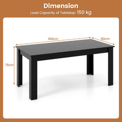 Modern Rectangular Kitchen Table for Breakfast Nook, Kitchen-Black