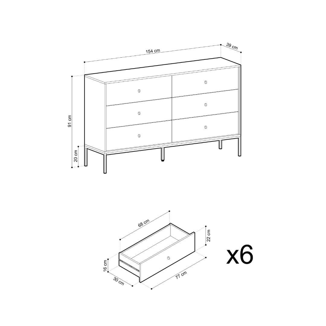 Mono Chest Of Drawers 154cm - product image 6