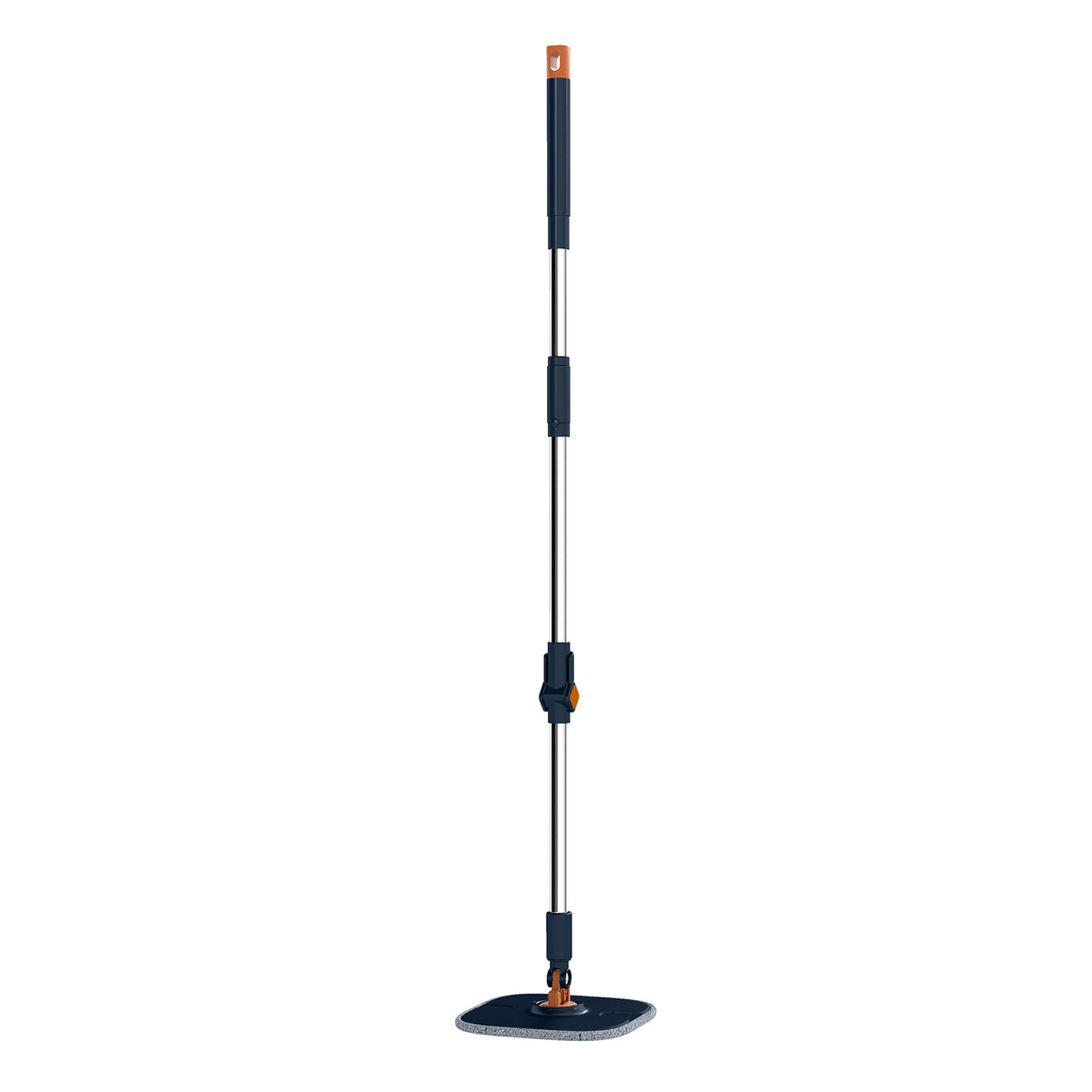Mop and Bucket Set with Wringer Flat Floor Mop and Bucket System with 2/8 Washable Microfiber Pads-Navy