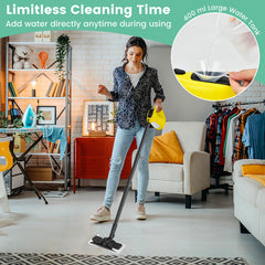 Multi-Surface Handheld Steam Cleaner with Safety Lock-Yellow