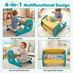 Multi-functional Convertible Kids Activity Table Set-Yellow