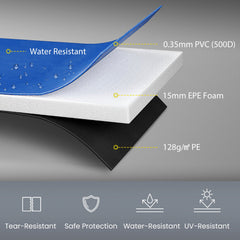 HOMCOM 8FT Trampoline Spring Cover, Plastic Trampoline Pad Replacement Safety Guard, Yellow and Blue