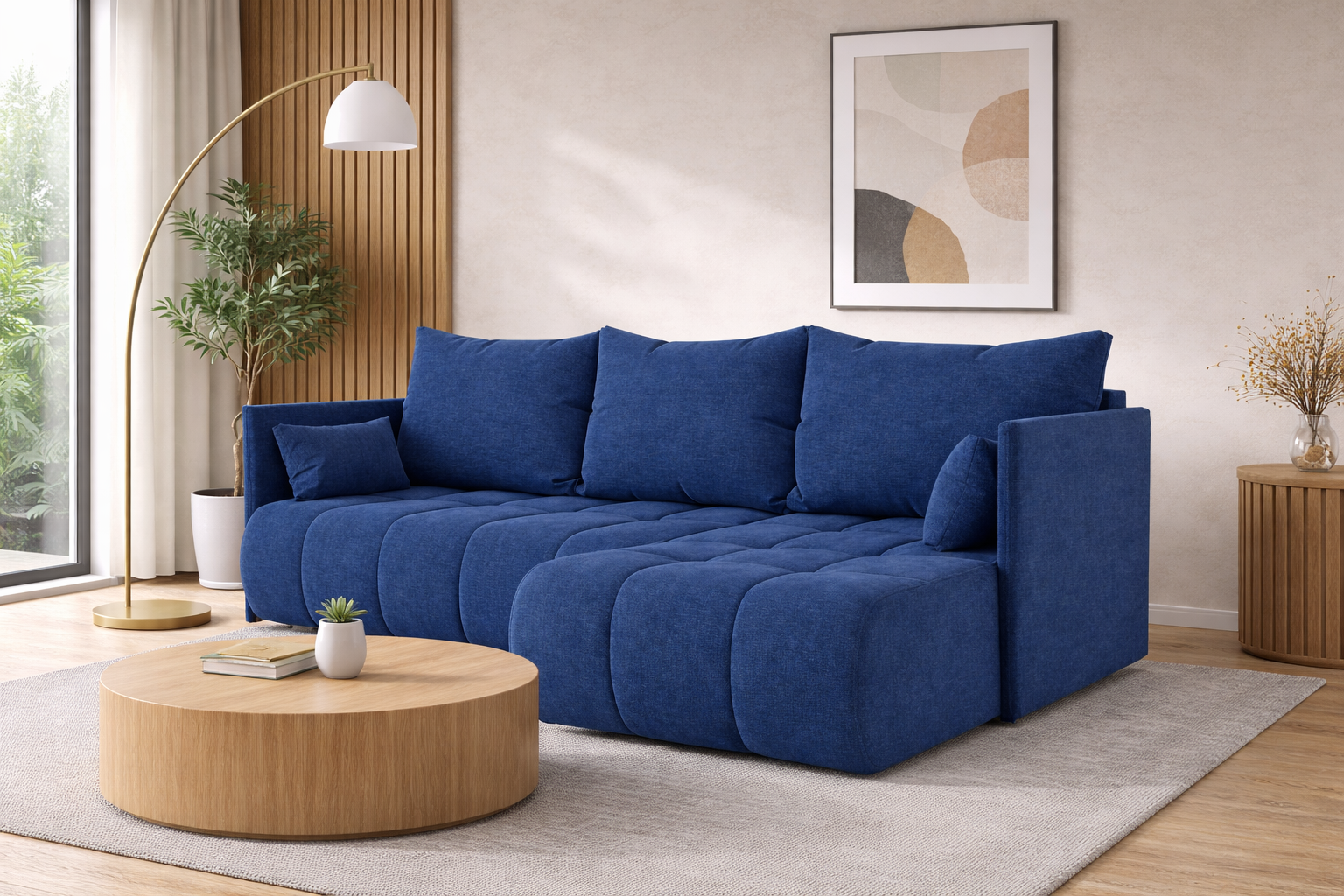 Corner Sofa Bed NESSA Royal Blue