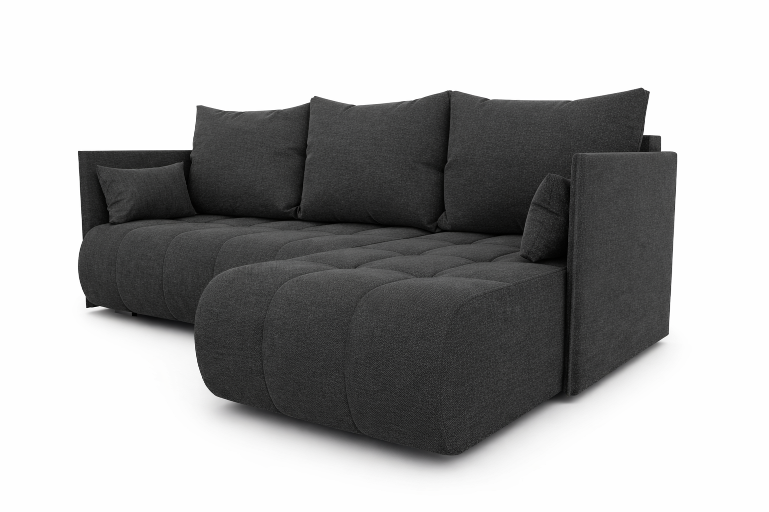 Corner Sofa Bed NESSA Dark Charcoal Grey