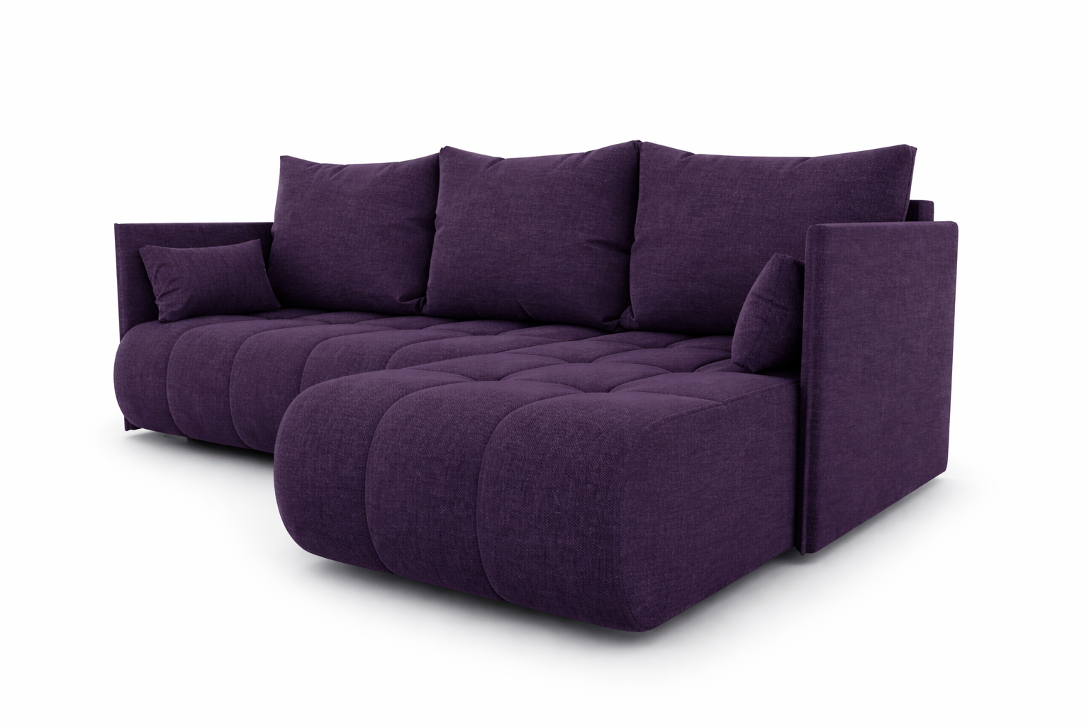 Corner Sofa Bed NESSA Dark Aubergine