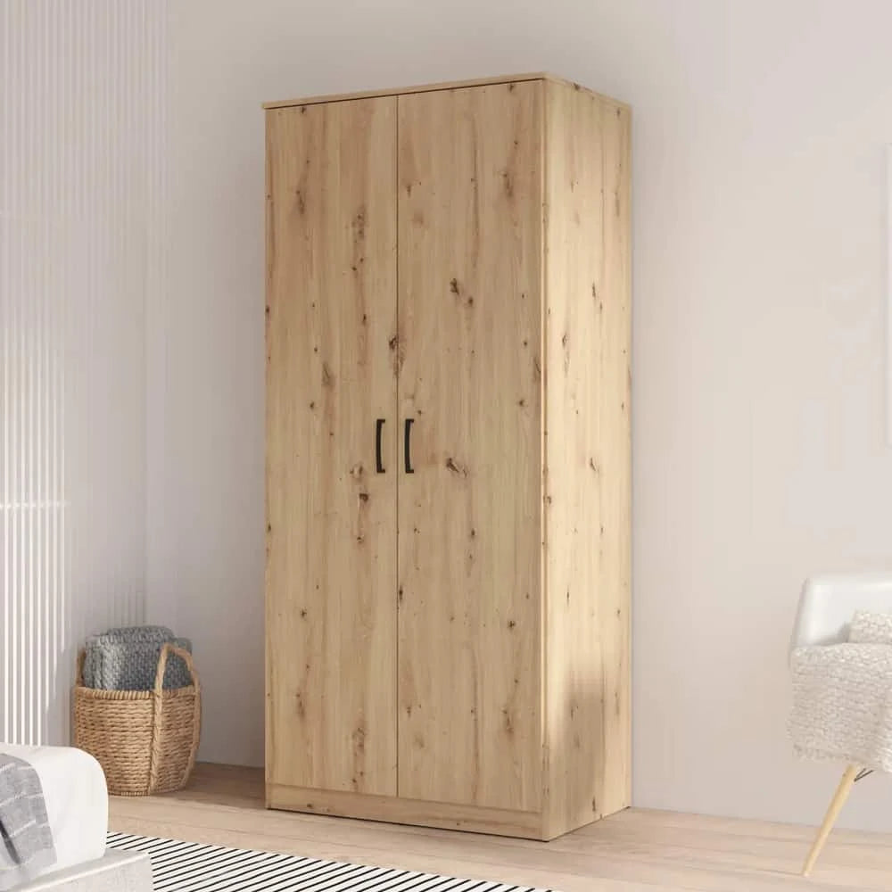 Niko Hinged Door Wardrobe 82cm in Oak Artisan
