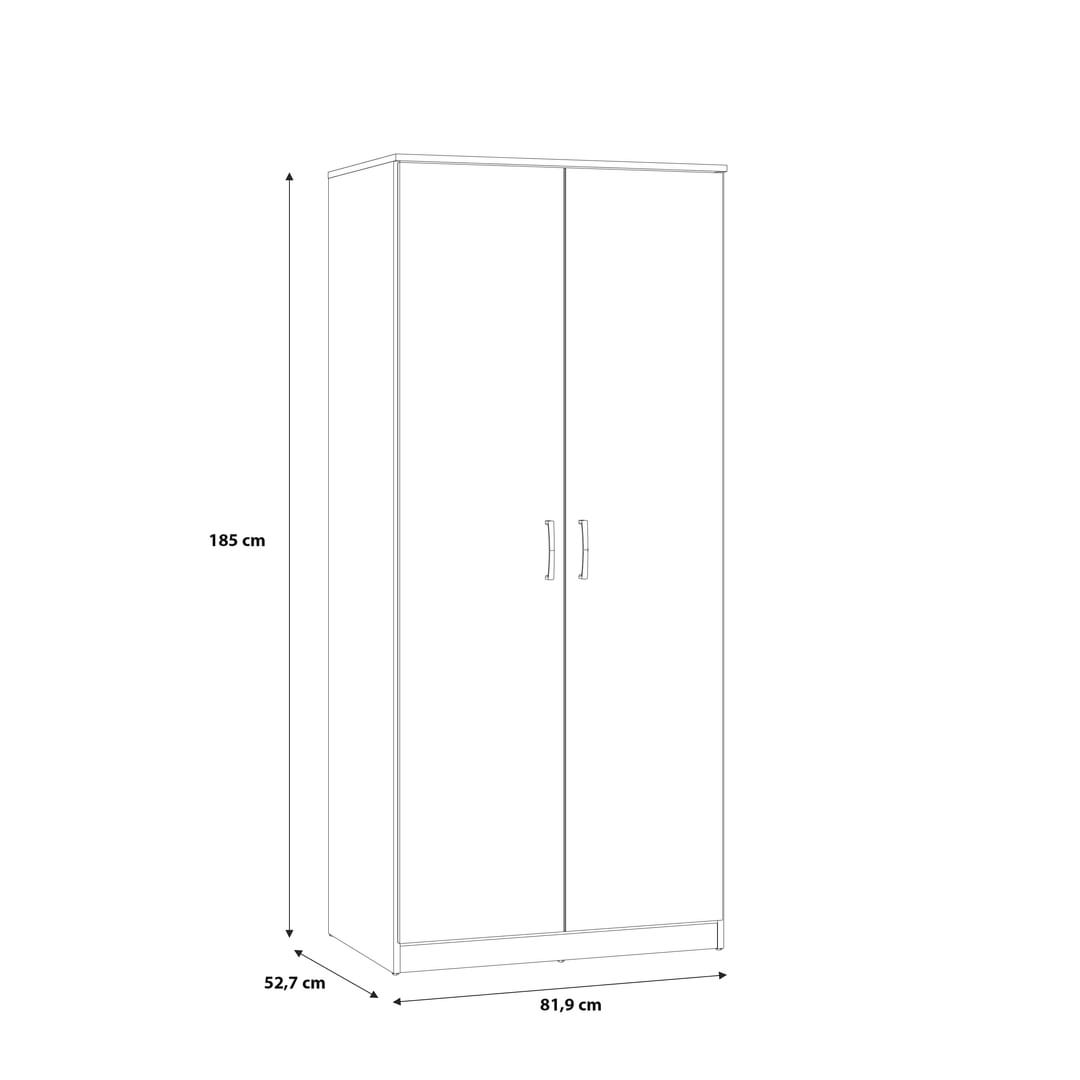 Niko Hinged Door Wardrobe 82cm in Oak Artisan, image 6