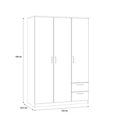 Niko Hinged Door Wardrobe 123cm in Oak Artisan, image 6