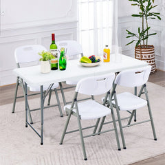 Portable Bi-fold Picnic Table with 3-Level Height Adjustment