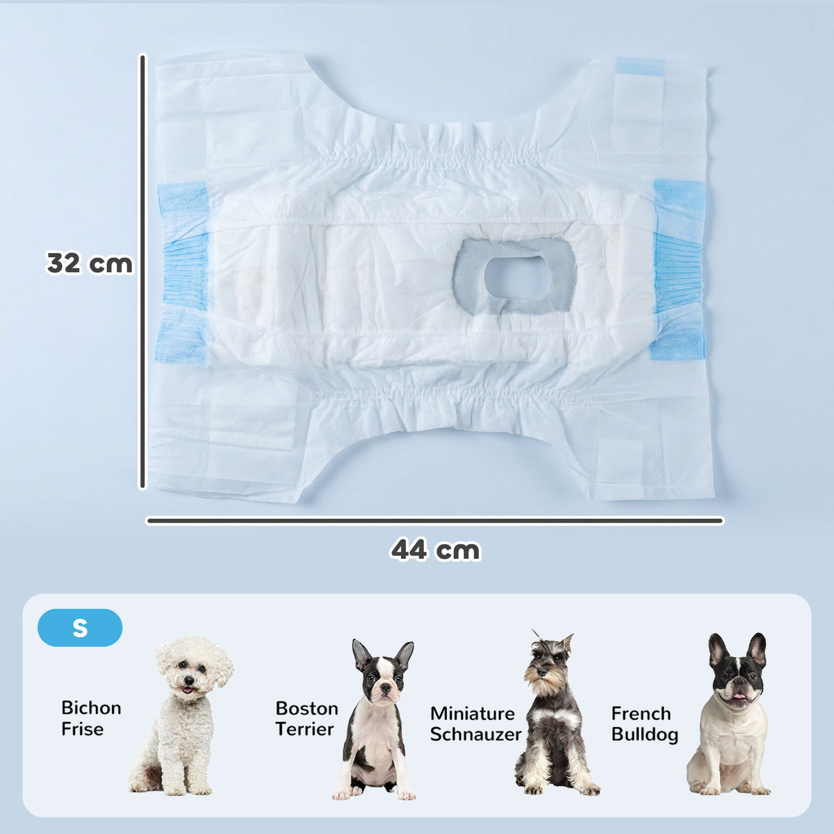 PawHut Disposable Dog Diapers Female for S Dogs Incontinence or Excitable Urination and Training 48 Count