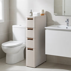 Narrow Storage Cabinet with 2/3/4 Drawers and Wheels-4 Drawers