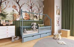 Wooden Single Bed Natan With Storage
