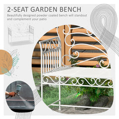 Outsunny Heavy-Duty Garden Bench-White
