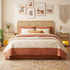 Nightstand with Charging Station and Open Storage for Bedroom-Oak