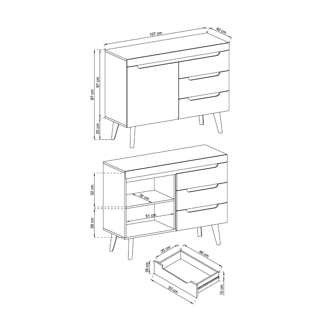 Nordi Sideboard Cabinet 107cm - product image 4