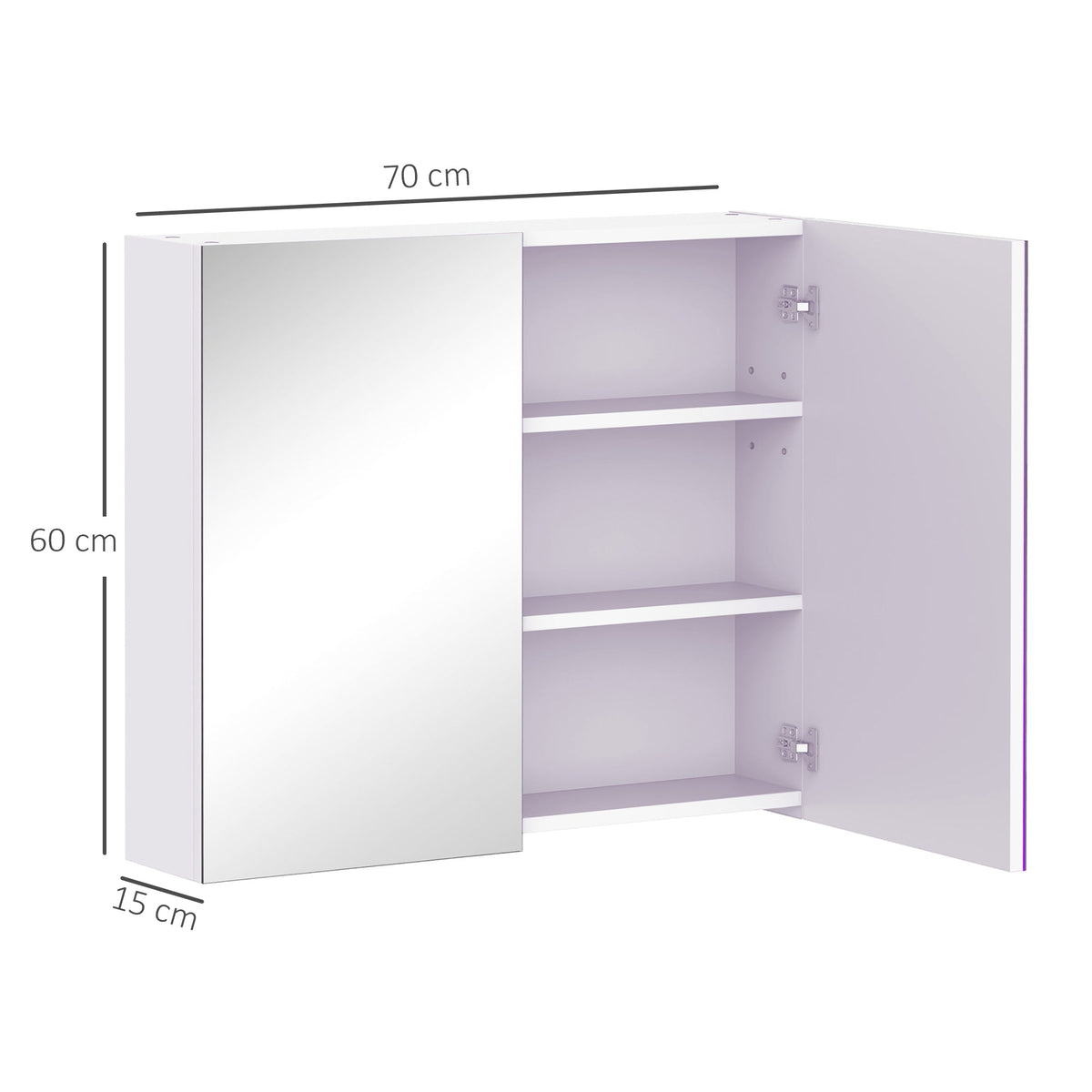 HOMCOM Mirror Cabinet in White
