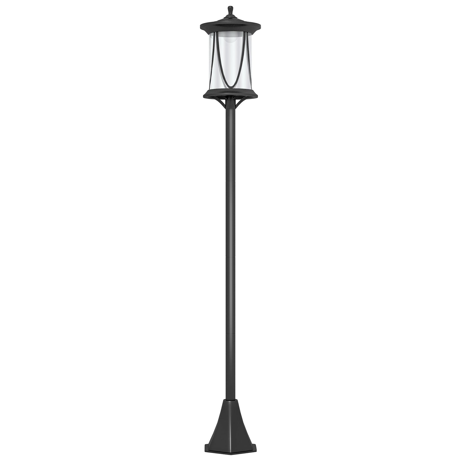 Outsunny Solar Lamp Post Light, 1.3 M LED Outdoor Street Light, Waterproof IP44 for Patio, Garden, Pathway, Cool White