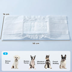 PawHut Dog Diapers Super Absorbent Leak-Proof Dog Nappies for Male Dogs Size S 30-48 cm Waist