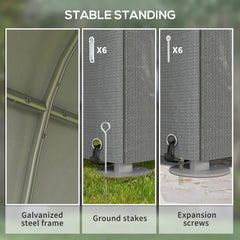 Outsunny 179 x 120cm Temporary Garden Shed, with Accessories - Light Grey