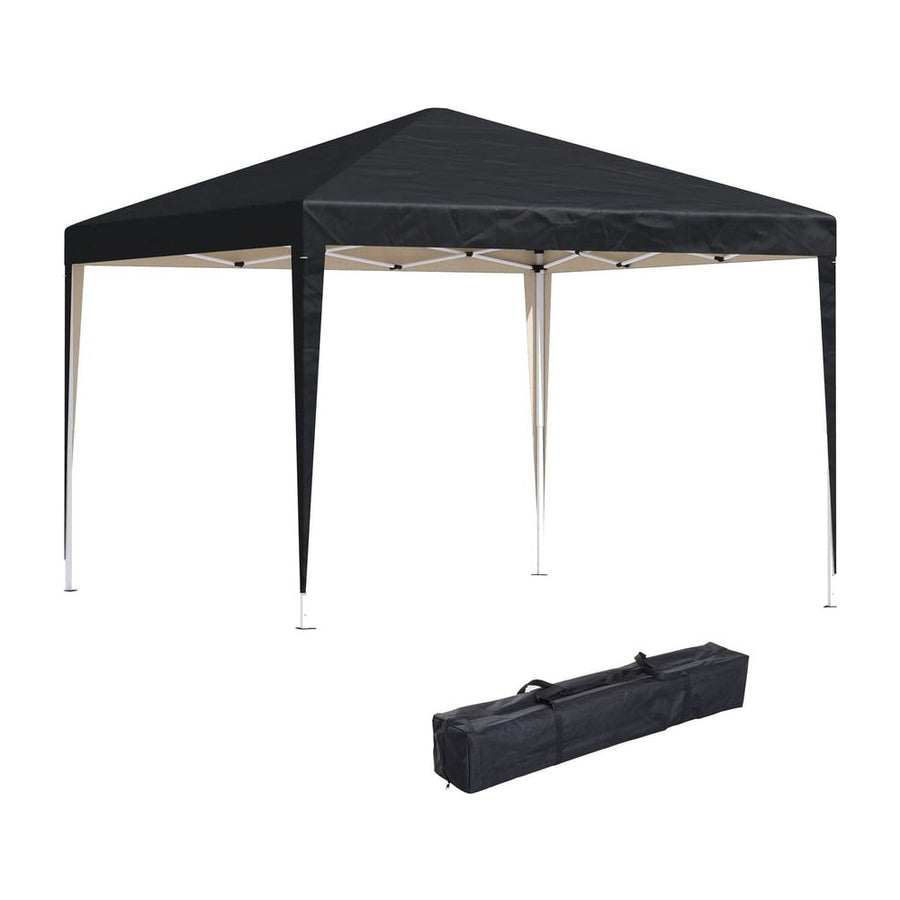 Outsunny 3 x 3M Garden Pop Up Gazebo Height Adjustable Marquee Party Tent Wedding Canopy with Carrying Bag, Black