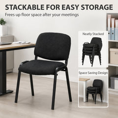 HOMCOM Meeting Chair, Stackable Ergonomic Office Chair with Padded Seat, Curved Backrest for Conference Room, Black
