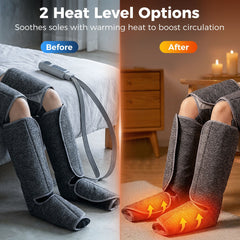 HOMCOM Leg Massager with Heat, Compression, 3 Auto Modes & 3 Intensities, Foot and Calf Massage Machine
