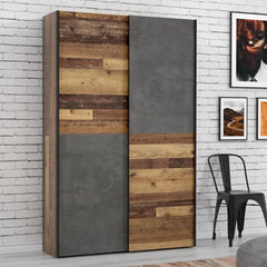 Ozzula Sliding Door Wardrobe 120cm in Oak Vintage, image 32