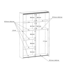 Ozzula Sliding Door Wardrobe 120cm, image 41