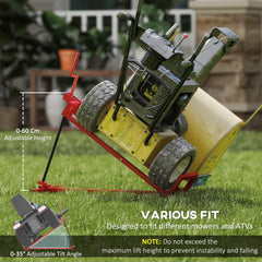 HOMCOM 400 kg Foldable Ride-On Mower Jack Lift, Adjustable Steel Lifting Device, for Lawn Mower, ATV, Red - product image 5