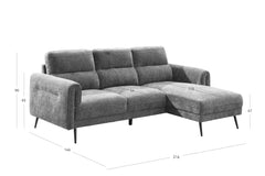 Oakmere Corner Sofa Green Moss Left Hand