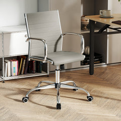Height Adjustable Rolling High-Back Executive Chair in Grey