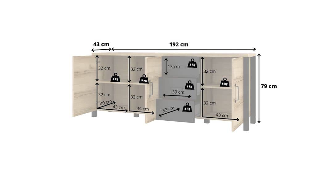 Olin 47 Sideboard Cabinet 192cm - product image 2