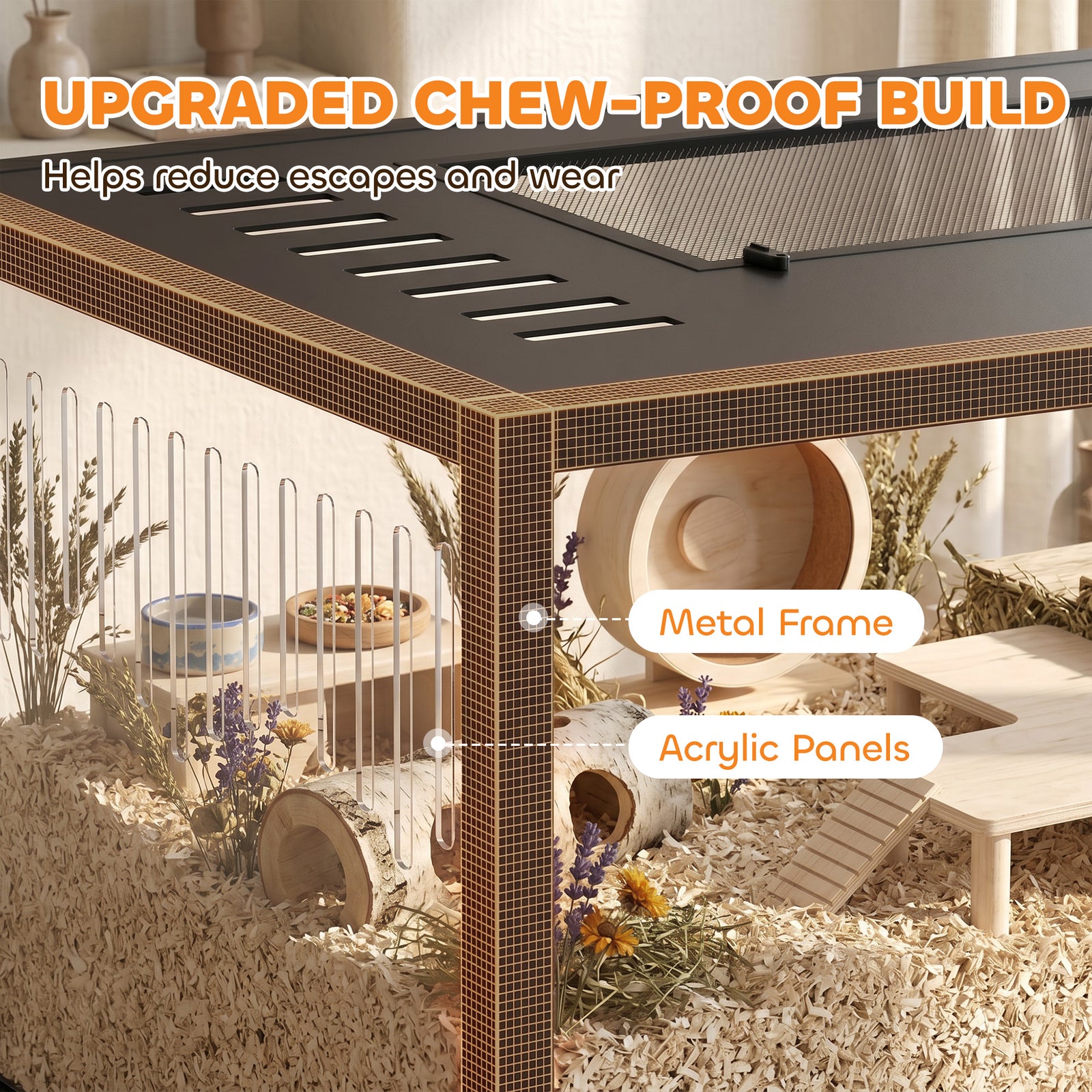 PawHut Hamster Cage, Chewproof Metal Rat Cage with Deep Base, Openable Top for Syrian Dwarf Hamster, Gerbil, 80 x 45 x 50.5 cm