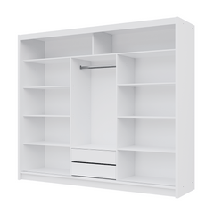 Black / Oak Viking Mirrored Sliding Door Wardrobe 250cm – CHESTER 2