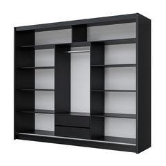 Black Mirrored Sliding Door Wardrobe 250cm – MAYFAIR